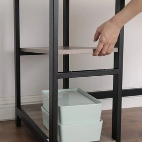 Rohový písací stôl SOLEA hnedá/čierna