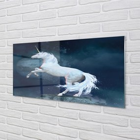 Sklenený obraz Unicorn planét sky 125x50 cm