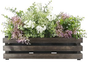 AMADEA Drevený obal s kvetináči - tmavý, 47x17x15cm Český výrobok