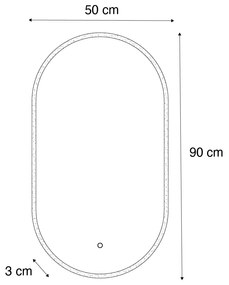Moderné zrkadlo do kúpeľne vrátane LED a dotykového stmievača - Bouwina