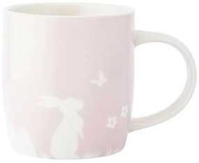 Altom Porcelánový hrnček Zajac s motýľom, 360 ml, ružová