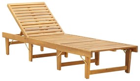 Skladacie záhradné ležadlo s podložkou, akáciový masív