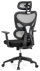 Kancelárska ergonomická stolička GRANT — sieť, látka, čierna / sivá