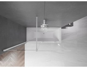 Mexen Velar, 2-krídlová posuvná vaňová zástena 150 x 150 cm, 8mm číre sklo, biely profil, 896-150-000-01-20