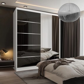 Šatníková skriňa SERENITY 158 cm čierny lesk MGB SERENITY SZP7/0/W/B/0/HIAL