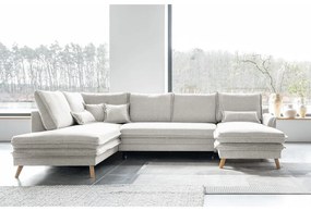 Béžová rozkladacia rohová pohovka (ľavý roh/do tvaru "U") Charming Charlie – Miuform