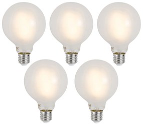 Sada 5 ks Inteligentné stmievateľné LED žiarovky E27 G95 matné 7W 806lm 2700-6500K