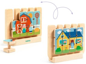 Drevená skladacia hra – domčeky