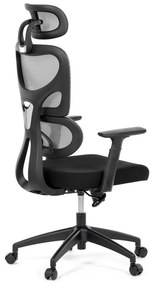Kancelárska ergonomická stolička GRANT — sieť, látka, čierna / sivá
