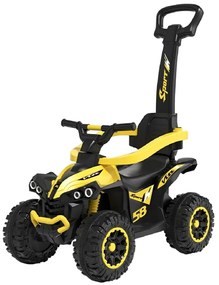 Detské odrážadlo Baby Mix Mega s vodiacou tyčou žlté