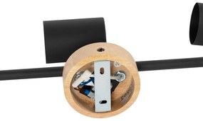 Moderné bodové svetlo čierne s dreveným sklonom 3-svetlo - Jeana