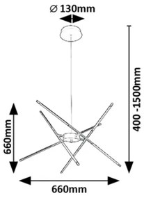 Rabalux 72338 - LED Luster na lanku HENLI2 LED/40W/230V 3000K čierna