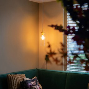 Art Deco závesné svietidlo zlaté so sklom - Laura