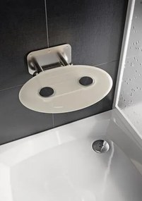 Sprchové sedátko Ravak  OVO P  sklopné š. 41 cm priesvitne biela B8F0000049