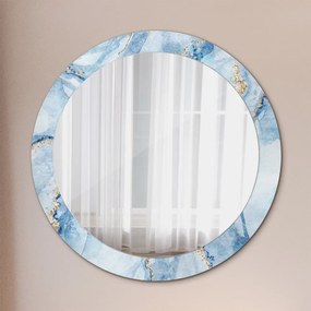Okrúhle zrkadlo s potlačou Modré mramorové zlato fi 80 cm