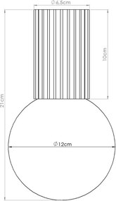 Modré stropné svietidlo so skleneným tienidlom ø 12 cm Orbital – Sollux