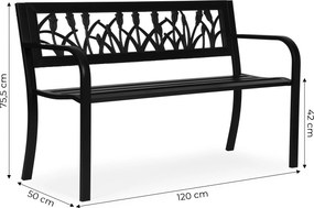 MultiGarden Záhradná lavička s ozdobným operadlom 120x50 cm MultiGarden