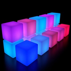 LED svietiaci stolík/taburet, 40 x 40 x 40 cm