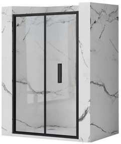 Rea Rapid Fold, skladacie sprchové dvere 100 x 195 cm, 4mm číre sklo, čierny profil, REA-K6420