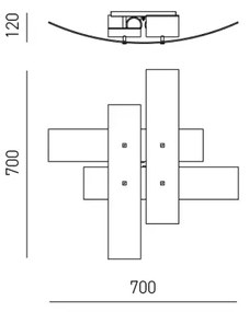 Gea Luce LARA P M arg - Stropné svietidlo LARA 2xE27/70W/230V 70 cm strieborná