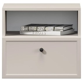 Závesný nočný stolík Lorini 45 cm - kašmírová / čierna úchytka G