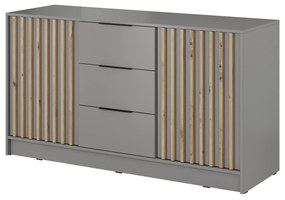 Komoda Nelly 3D 155 cm sivá/remeselný dub