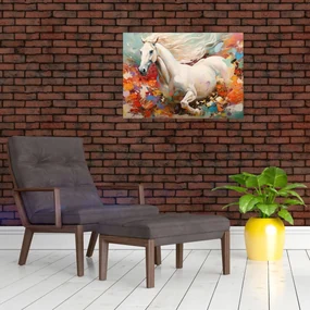 Sklenený obraz - Maľba koňa (70x50 cm)