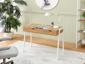 PC stolík Land (dub + biela). Akcia -25%. Vlastná spoľahlivá doprava až k Vám domov. 1109776