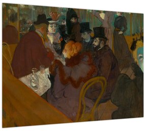 Sklenený obraz - Henri de Toulouse-Lautrec, At the Moulin Rouge, reprodukcia (70x50 cm)