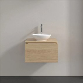 VILLEROY &amp; BOCH Legato závesná skrinka pod umývadlo na dosku (umývadlo v strede), 1 zásuvka, 600 x 500 x 380 mm, Nordic Oak, B56700VJ