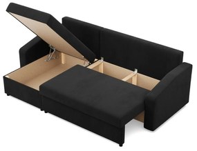 Rohová rozkladacia sedacia súprava NEO - skosený bok - model 2 Čierná
