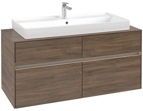 VILLEROY &amp; BOCH Collaro závesná skrinka pod umývadlo na dosku (umývadlo v strede), 4 zásuvky, s LED osvetlením, 1200 x 500 x 548 mm, Arizona Oak, C091B0VH