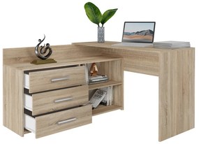 Rohový pc stolík Debio 1 (dub sonoma). Akcia -20%. Vlastná spoľahlivá doprava až k Vám domov. 1132466