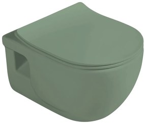 Sapho Sapho, BRILLA závesná WC misa, Rimless, 36,5x53cm, zelená mat, 100614-128