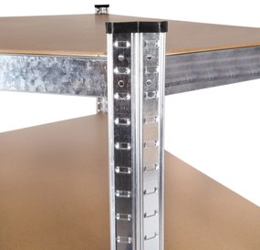 Rohový úložný regál 180x90x40 cm, 5 políc, nosnosť 875 kg, ModernHome