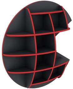 Polička Matrix III grafit/červená