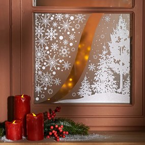 Obrázok na okno "Zimný les" 37 x 30 cm a 30 x 18,5 cm