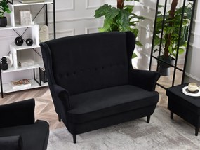 Pohovka dvojsedačka v tvare ušiak Muriera (čierna). Akcia -20%. Vlastná spoľahlivá doprava až k Vám domov. 1136863