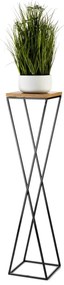 Kvetinový stojan LOFT II 100 cm čierny/dub lancelot
