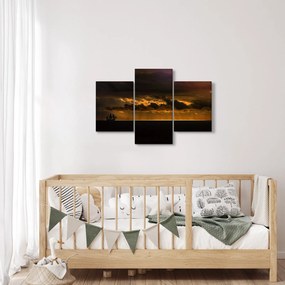 Obraz plachetnice pri západe slnka (90x60 cm)