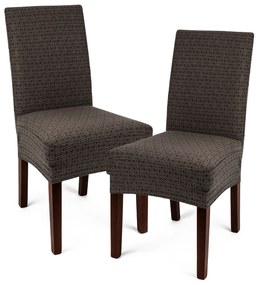 4Home Multielastický poťah na stoličku Comfort Plus hnedá, 40 - 50 cm, sada 2 ks