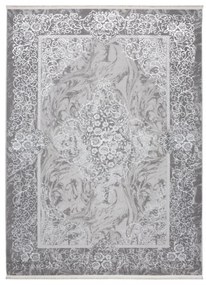 Moderný bielo-sivý dizajnový interiérový koberec so vzorom Šírka: 80 cm | Dĺžka: 150 cm