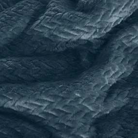 Jemná deka z mikrovlákna s 3D efektom, nebesky modrá-PostelnePrehozy.sk