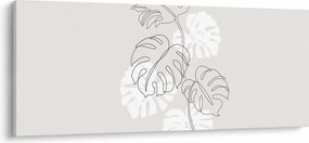 Obraz - Line art monstera N⁰3 (120x50 cm)