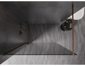 Mexen, Mexen Kioto-X sprchová stena 50 x 200 cm, grafit 10 mm, ružové zlato - 800-050-101-60-40-X