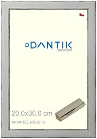 DANTIK rám na obraz 20x30 | AKVAREL Bílá (Sklo Čiré)