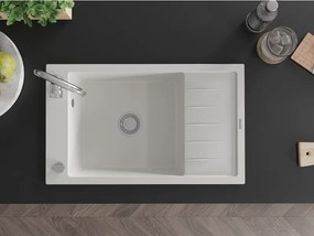 Mexen Elias - drez granitový 79,5x48,0cm, 1-komorový, biela, 6511791005-20