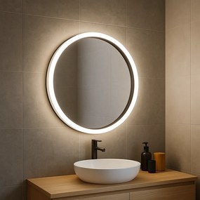 Tutumi Tutumi, okrúhle LED zrkadlo 60cm BL807, čierna-biela, HOM-06910