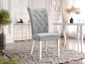Čalúnená jedálenská stolička Piewik, Dostupné poťahy: Magic Velvet 2240, Farby nožičiek: biela