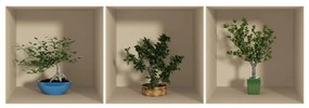 Súprava 3 samolepiek s 3D efektom Ambiance Small Trees